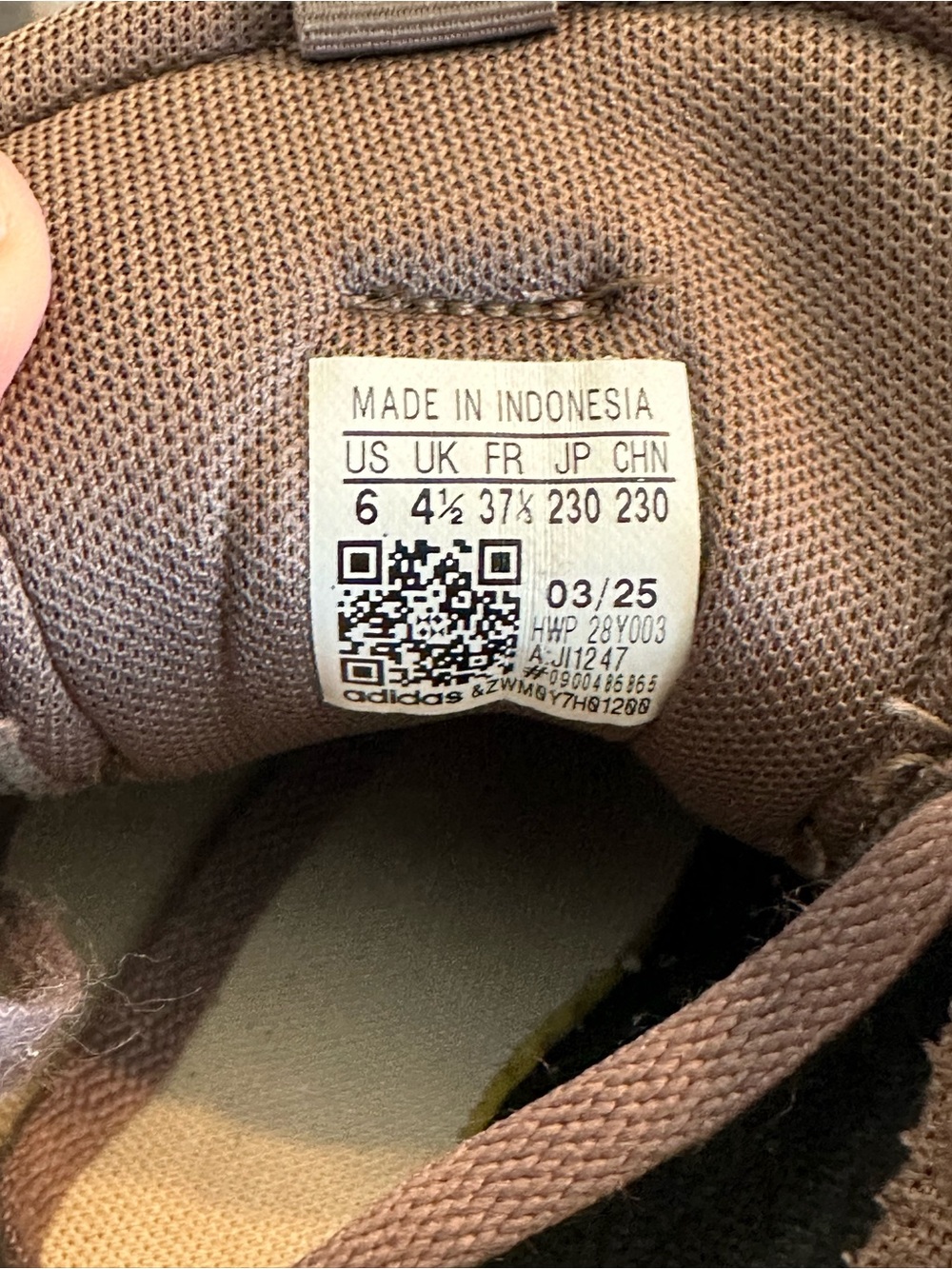 adidas women’s Brown Suede Sneakers with Cream Stripes - Picture 6 of 6